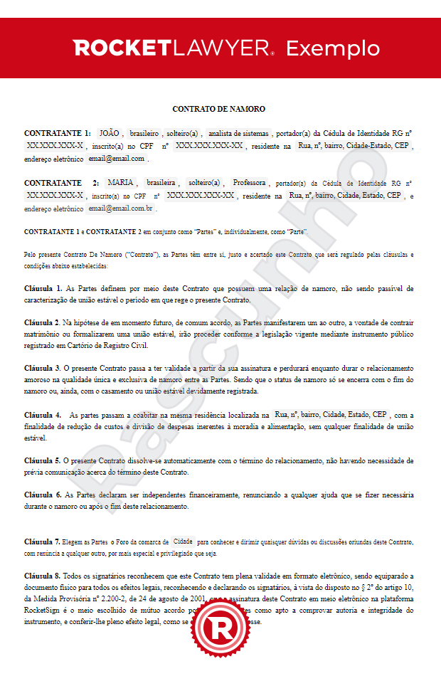 Contrato de Namoro