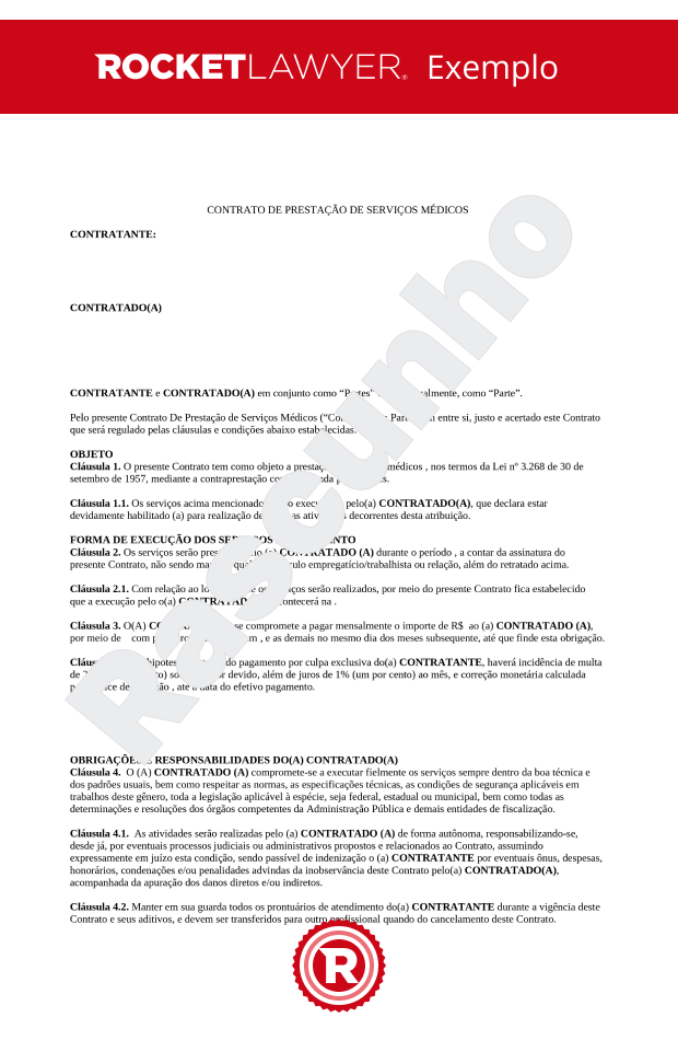 Contrato de Prestação de Serviços Médicos
