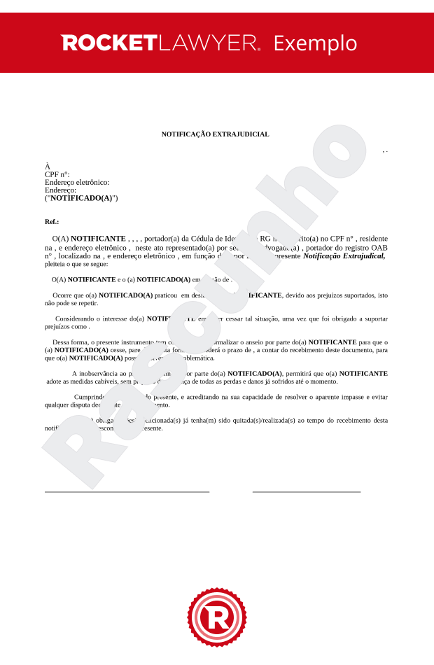 Notificação Extrajudicial - Cessar uma Situação