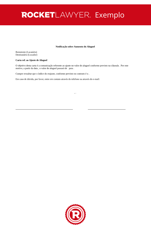 Notificação sobre Aumento do Aluguel