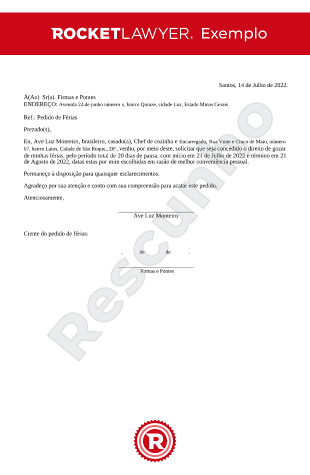 Pedido de Férias