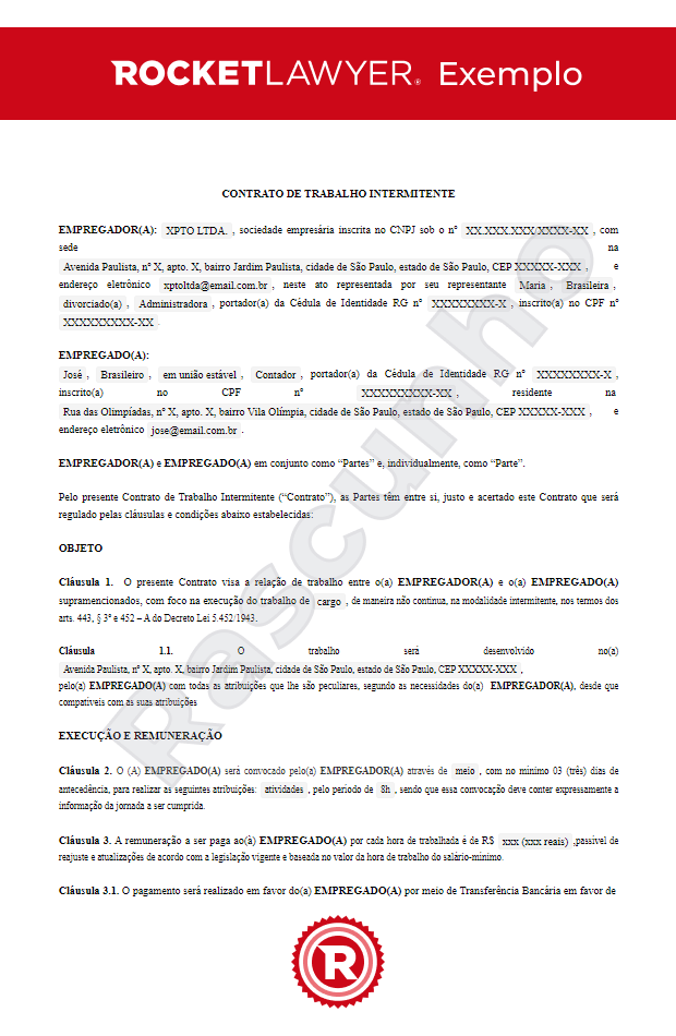 Contrato de Trabalho Intermitente