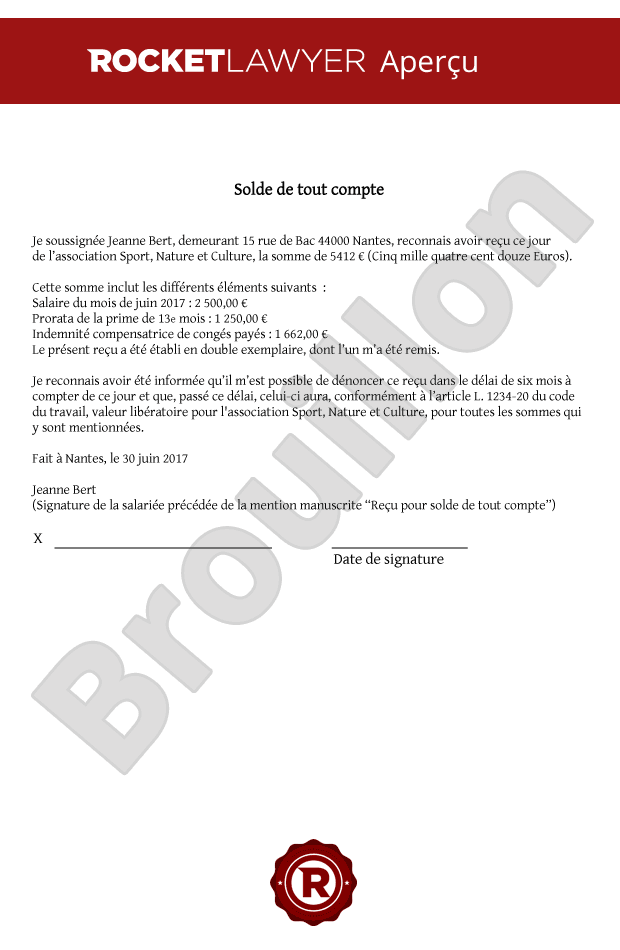 Solde de tout compte